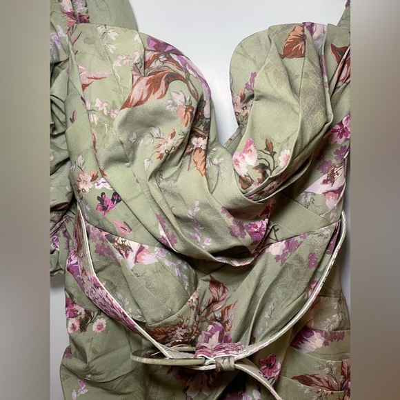 ASOS Floral Off Shoulder Ruched Dress US 10 (Fits US 8) - Picture 4 of 5